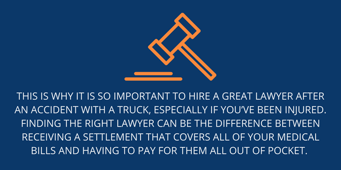 hire a great lawyer after an accident with a truck