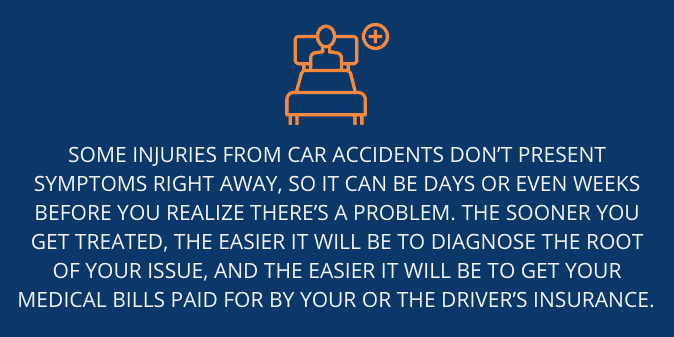 Some injuries from car accidents don’t present symptoms right away