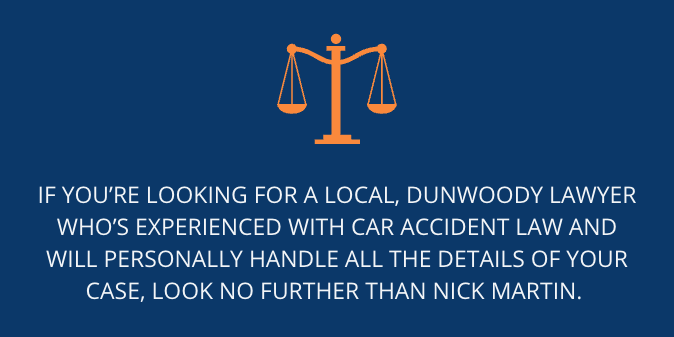 Dunwoody lawyer who’s experienced with car accident law 