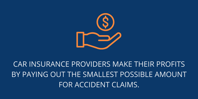 Car insurance providers make their profits by paying out the smallest possible amount for accident claims.